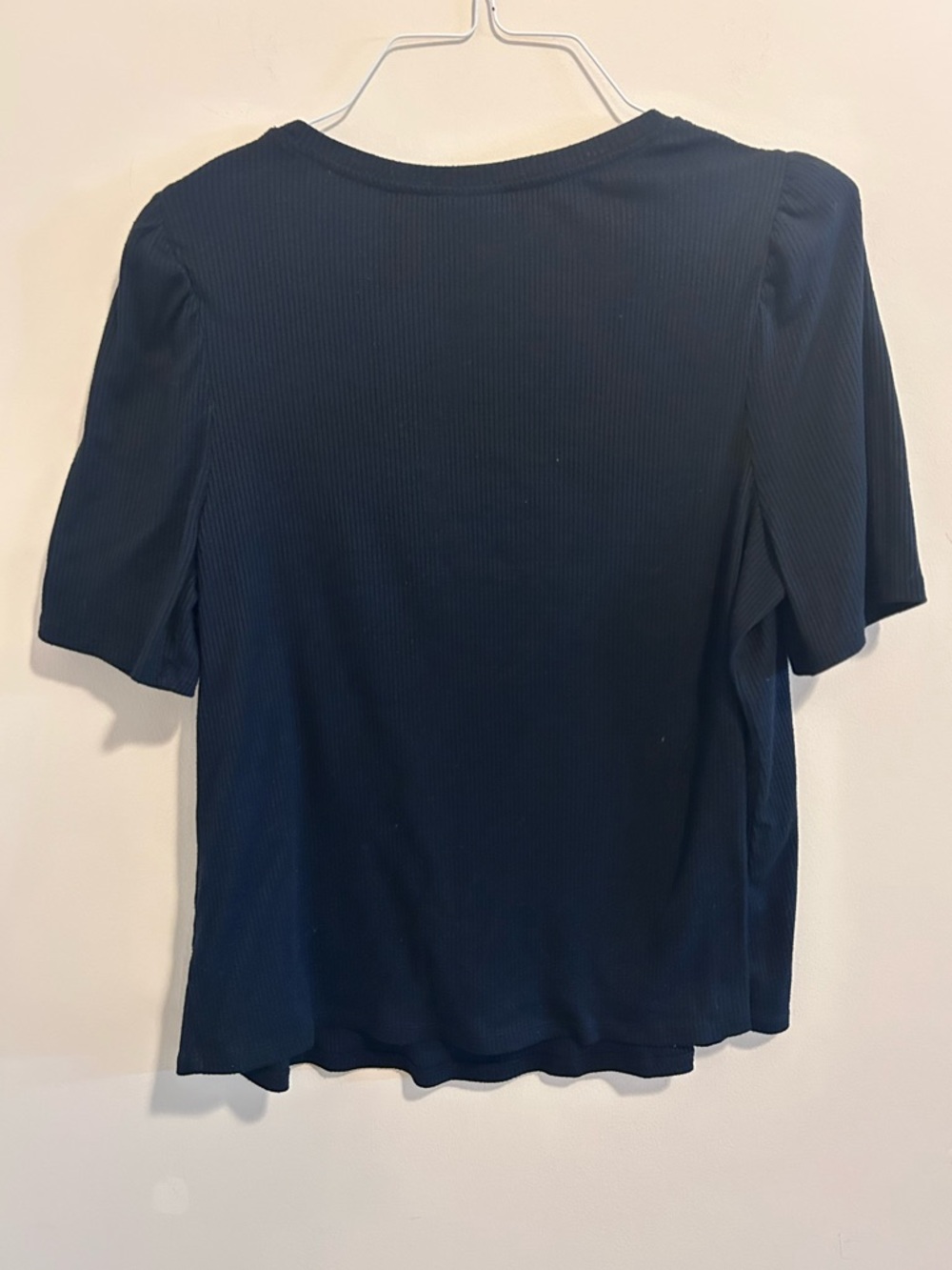 Ava & Viv Black Ribbed Scoop Neck Short Sleeve‎ Top - Picture 2 of 4